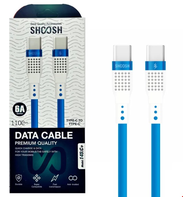 کابل شارژ pvc فست شارژ Type-c to Type-c مدل +145C از برند SHOOSH