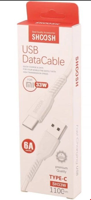 کابل توربو شارژ Type-C شوش مدل SH33W 6A یک سر usb